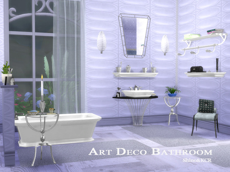 Sims 4 Art Deco Bathroom by ShinoKCR