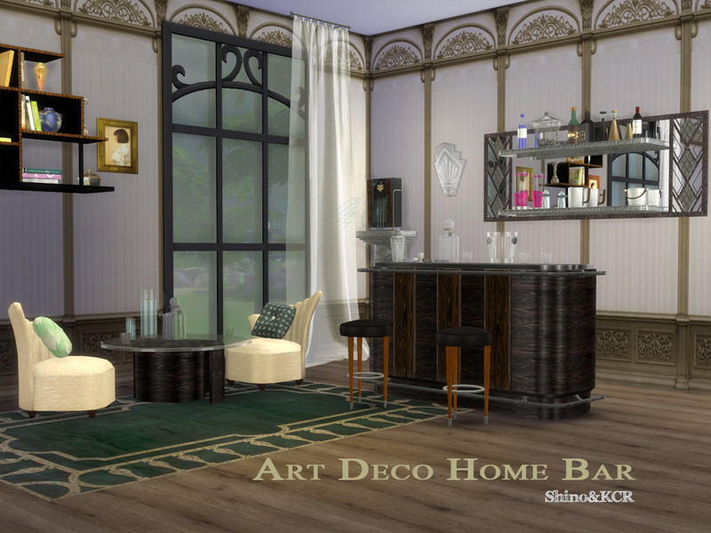 Sims 4 Art Deco Home Bar by ShinoKCR