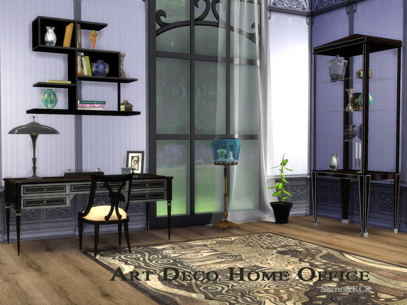 Sims 4 Art Deco Home Office by ShinoKCR