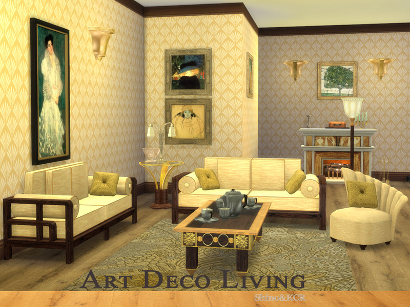 Sims 4 Art Deco Livingroom by ShinoKCR