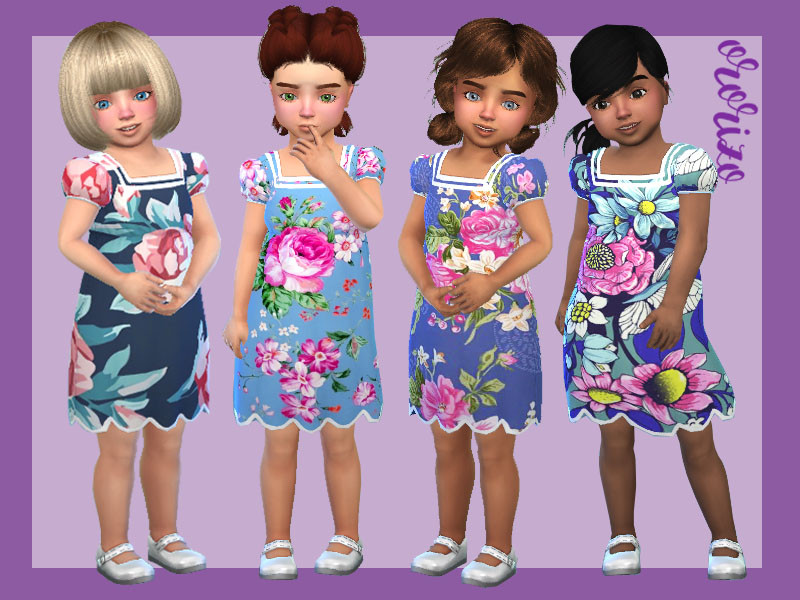 Sims 4 Flower Dress Toddler by Ororizo