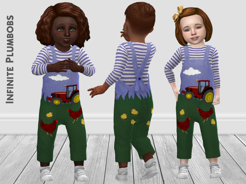 Sims 4 IP Toddler Farm Scene Dungarees - TODDLER STUFF by InfinitePlumbobs