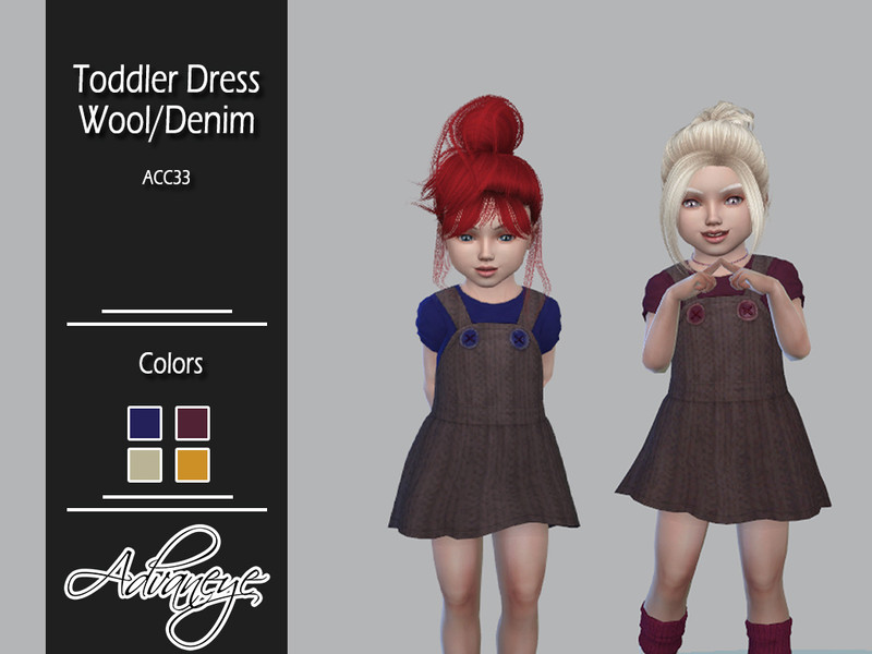 Sims 4 ACC33 Toddler Dress Wool-Denim (toddler stuff needed) by Advaneye