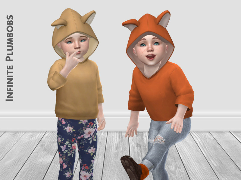 Sims 4 IP Toddler Animal Ear Hoodie - Toddler Stuff by InfinitePlumbobs