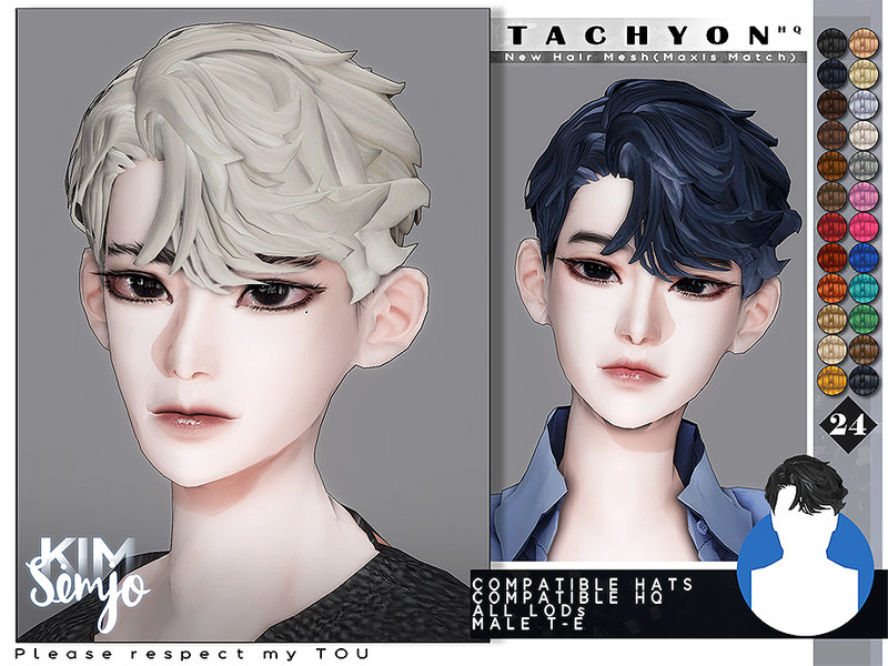 Sims 4 TS4 Male Hairstyle_Tachyon(Maxis Match) by KIMSimjo