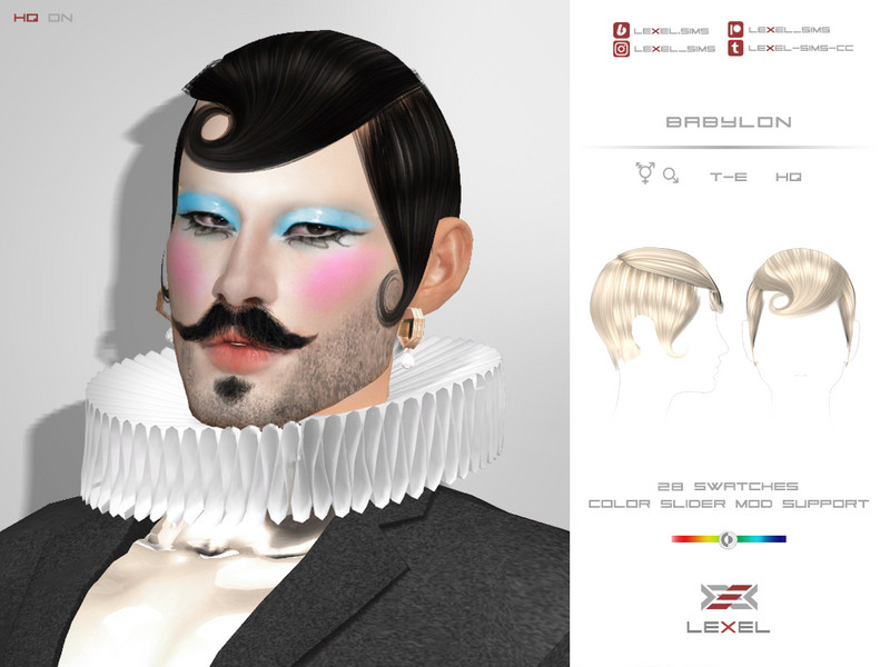 Sims 4 Babylon hairstyle (Male) by LEXEL_s