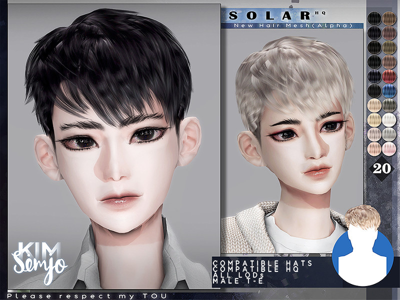 Sims 4 TS4 Male Hairstyle_Solar by KIMSimjo