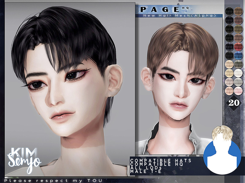 Sims 4 TS4 Male Hairstyle_Page by KIMSimjo
