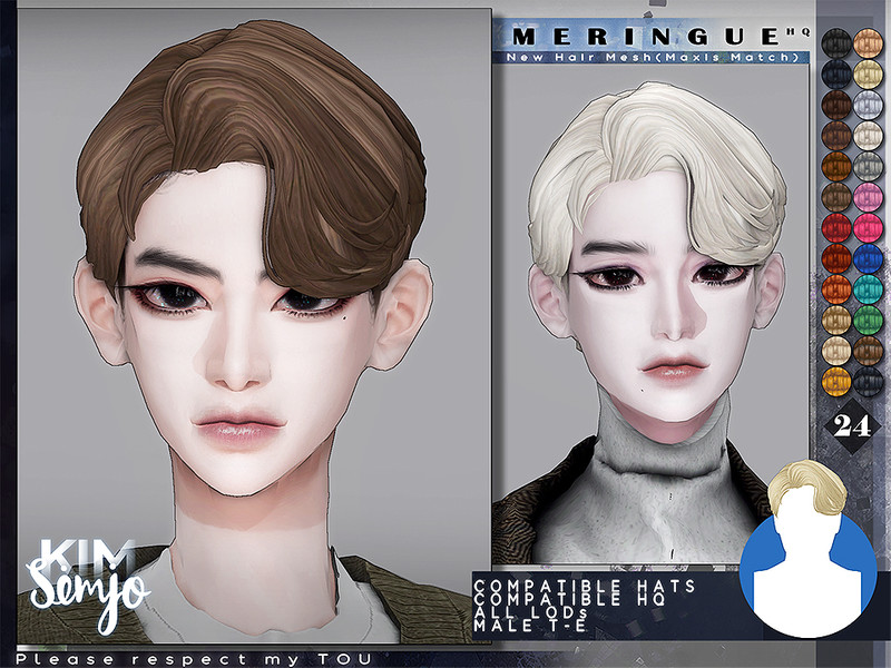 Sims 4 TS4 Male Hairstyle_Meringue(Maxis Match) by KIMSimjo