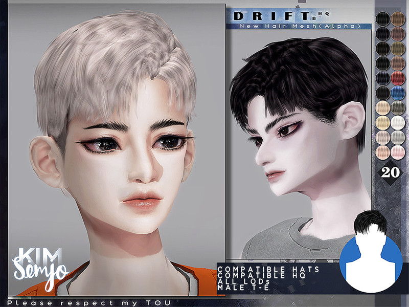 Sims 4 TS4 Male Hairstyle_Drift_B by KIMSimjo