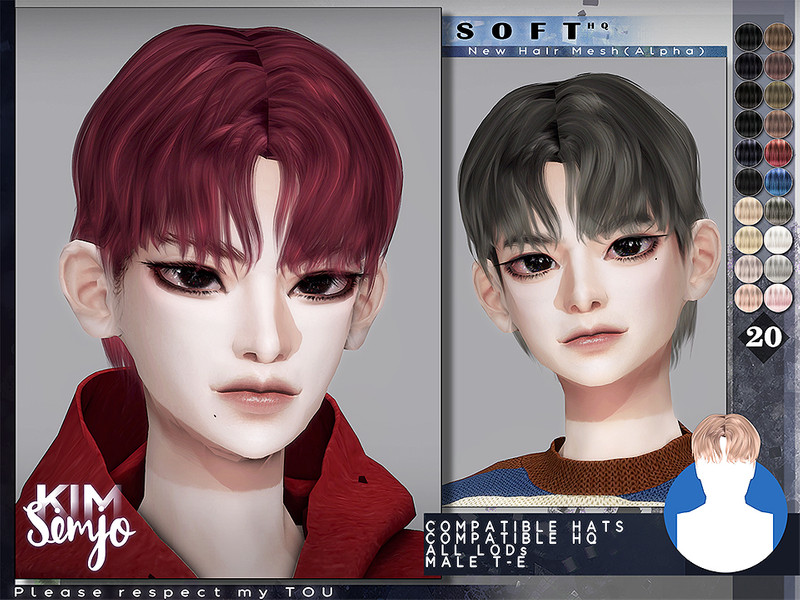 Sims 4 TS4 Male Hairstyle_Soft by KIMSimjo