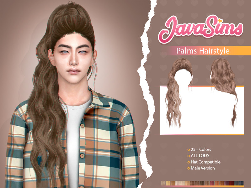 Sims 4 Palms (Male Hairstyle) by JavaSims
