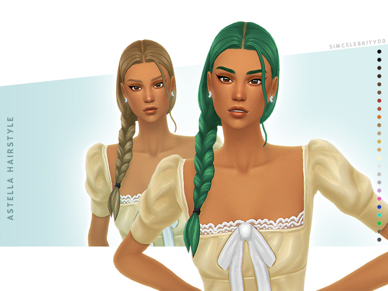 Sims 4 Astella Hairstyle by simcelebrity00
