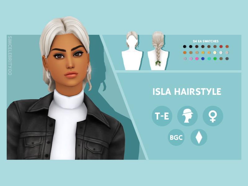 Sims 4 Isla Hairstyle by simcelebrity00