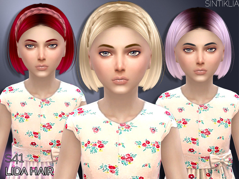 Sims 4 Sintiklia - Hair Lida child by SintikliaSims