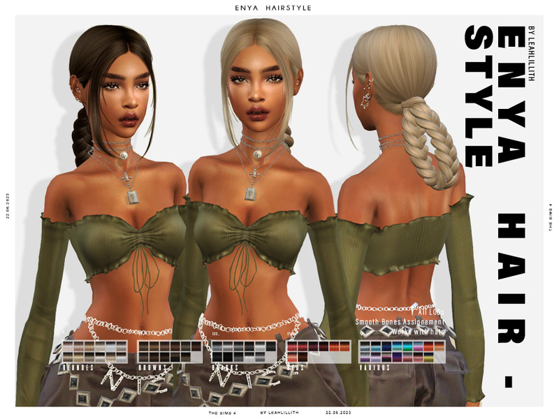 Sims 4 Enya Hairstyle by Leah Lillith