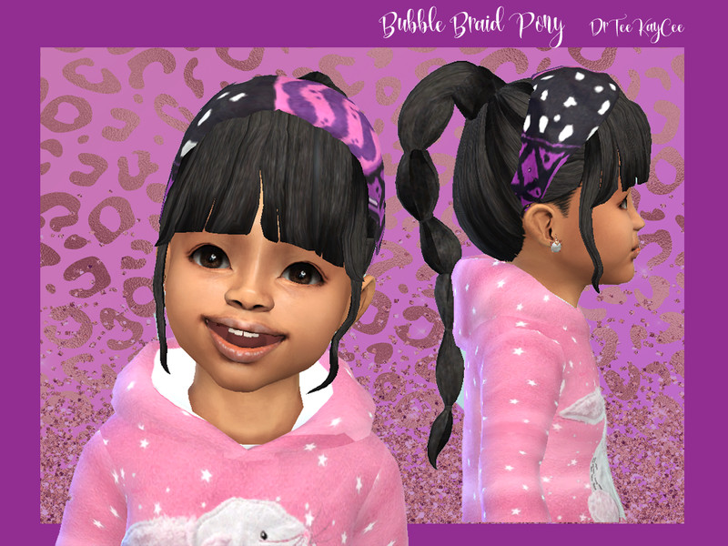 Sims 4 Bubble Braid Pony ~ Toddler by drteekaycee