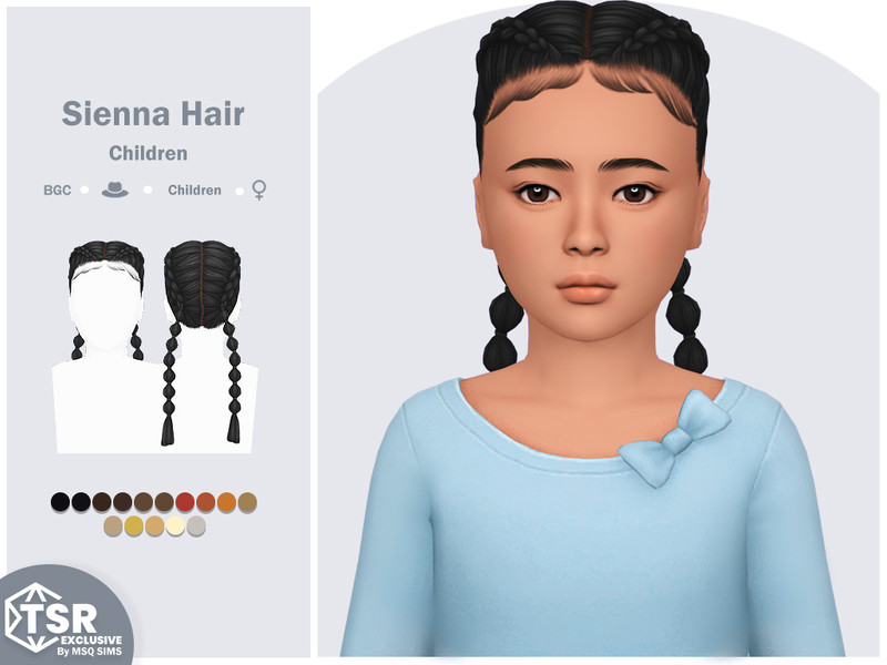 Sims 4 Sienna Hair Children by MSQSIMS
