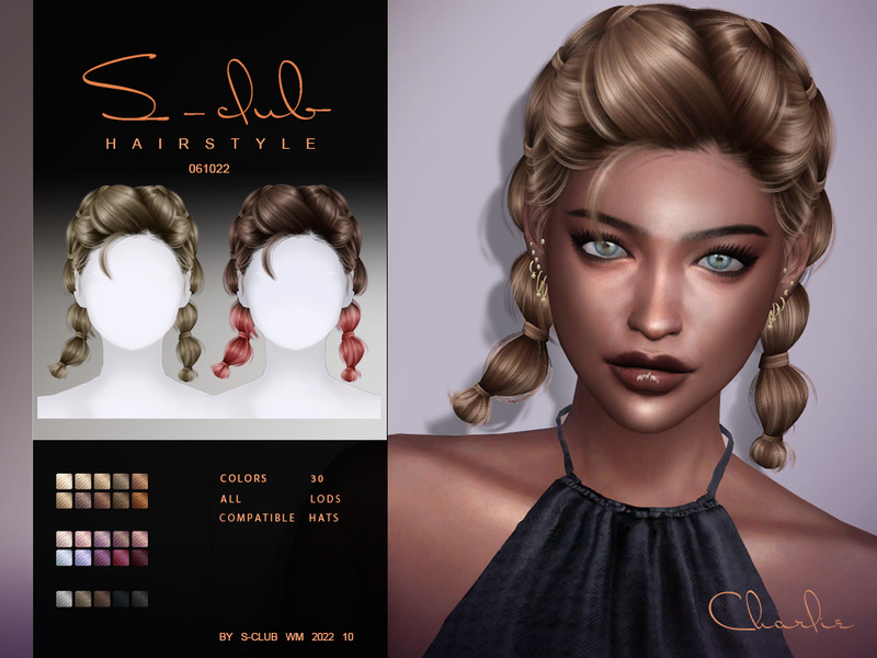 Sims 4 Double braid hairstyle (Charlie061022) by S-Club