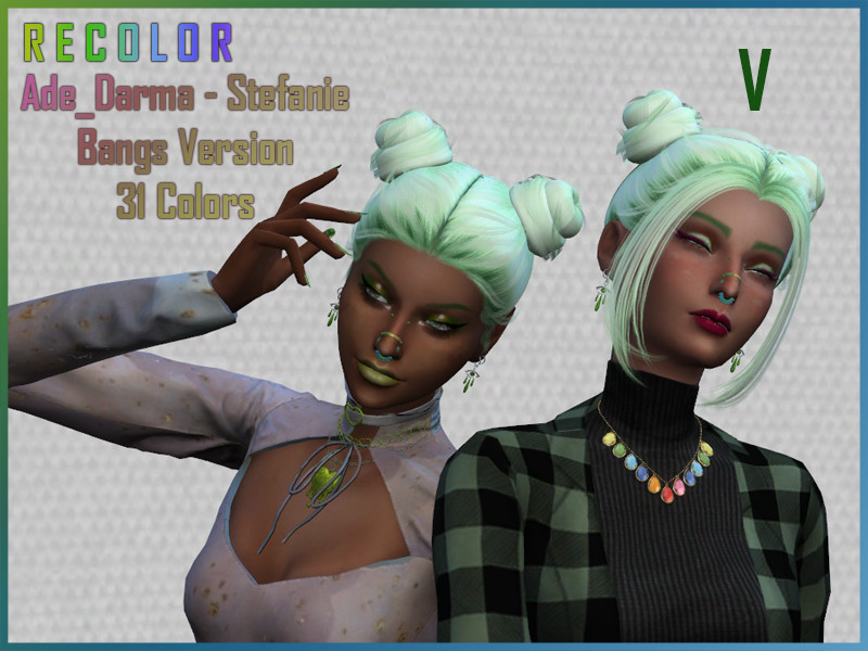Sims 4 Ade - Stefanie Recolor [Bangs] by TheeAwkwardOne