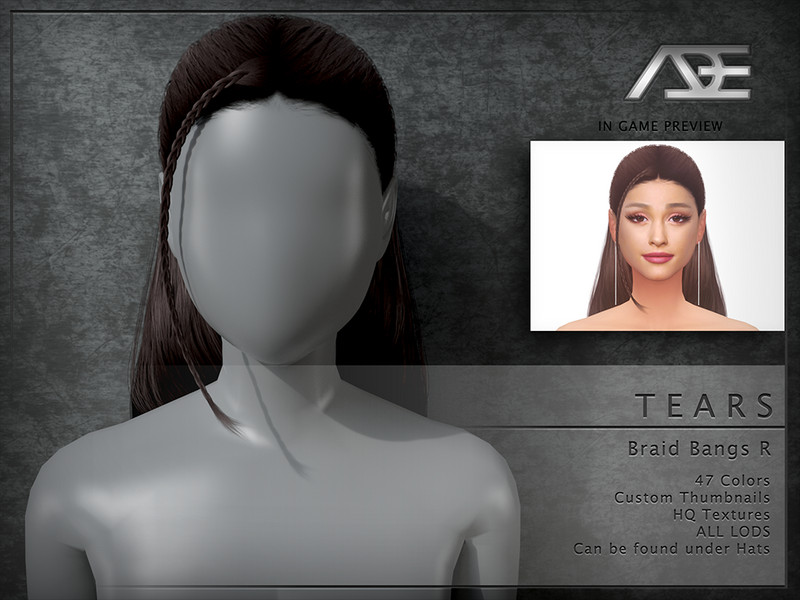 Sims 4 Ade - Tears (Bangs R) by Ade_Darma