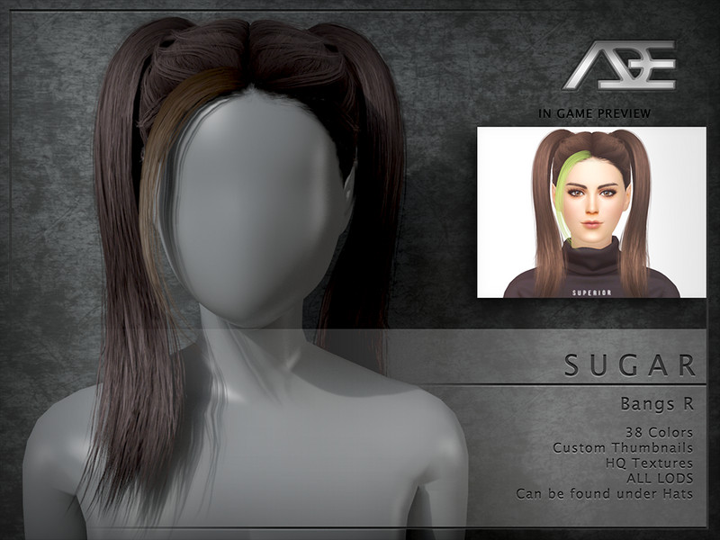 Sims 4 Ade - Sugar (Bangs R) by Ade_Darma