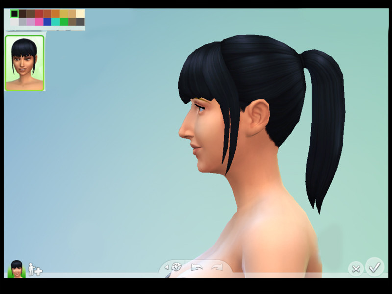 Sims 4 Long ponytail with unkept bangs by plumbobfae