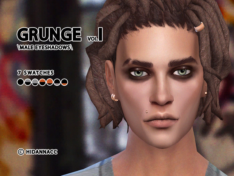 Sims 4 Grunge Makeup vol.l - Male Eyeshadows (HidannaCC) by [HIDANNA]