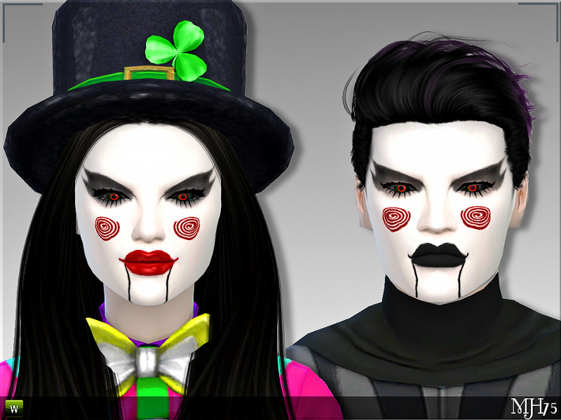 Sims 4 S4 Kreepy Clown Makeup by TSR Archive