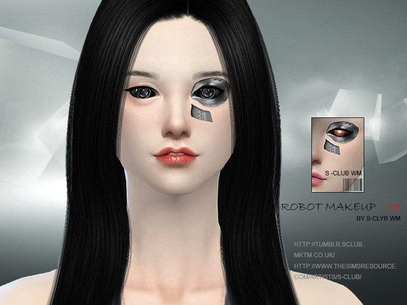Sims 4 S-Club ts4 WM Robot makeup 01 by S-Club