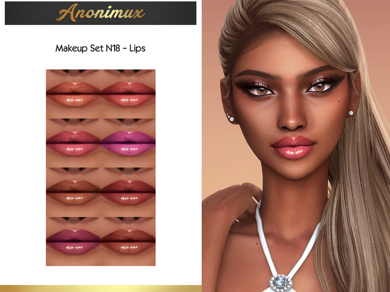 Sims 4 Makeup Set N18 - Lips by Anonimux Simmer