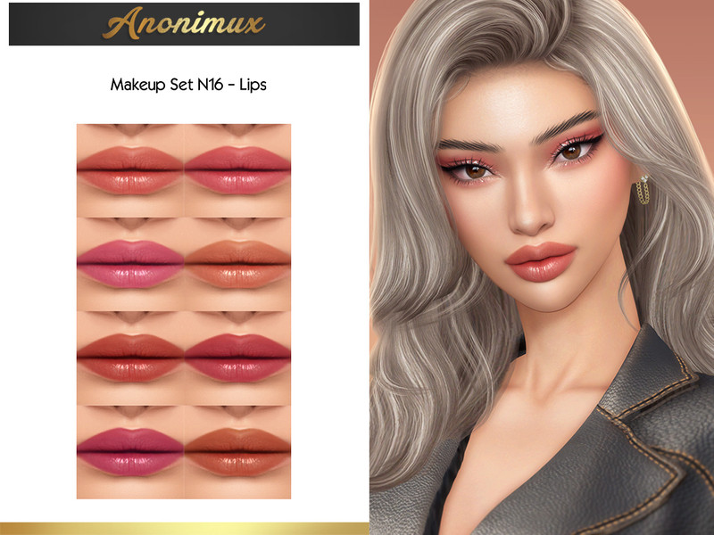 Sims 4 Makeup Set N16 - Lips by Anonimux Simmer