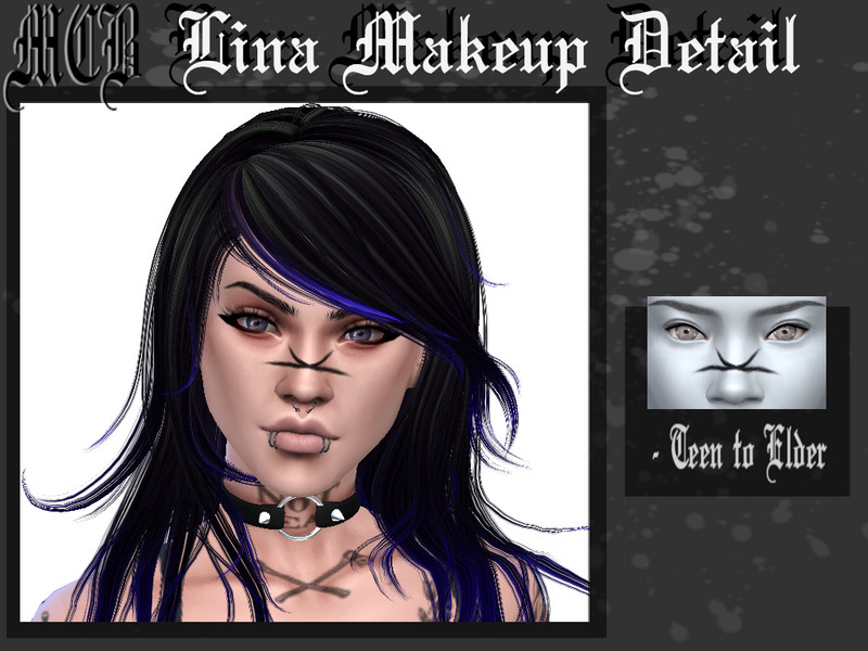 Sims 4 Lina Makeup Detail by MaruChanBe