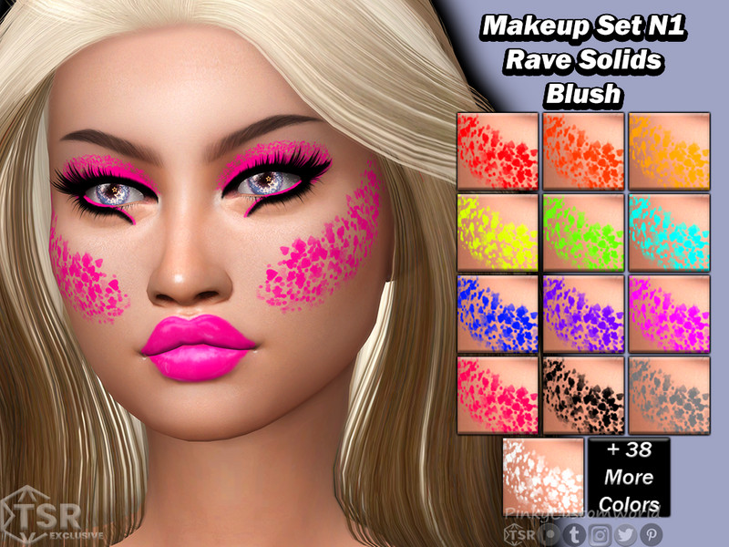 Sims 4 Makeup Set N1 - Rave Solids Blush by PinkyCustomWorld