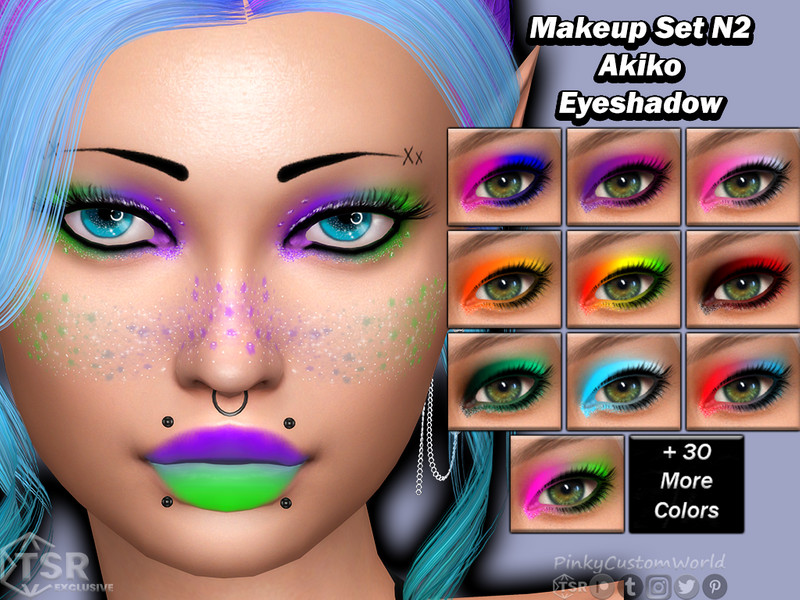 Sims 4 Makeup Set N2 - Akiko Eyeshadow by PinkyCustomWorld