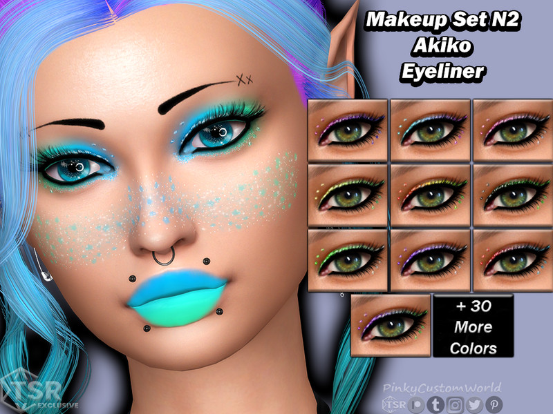 Sims 4 Makeup Set N2 - Akiko Eyeliner by PinkyCustomWorld