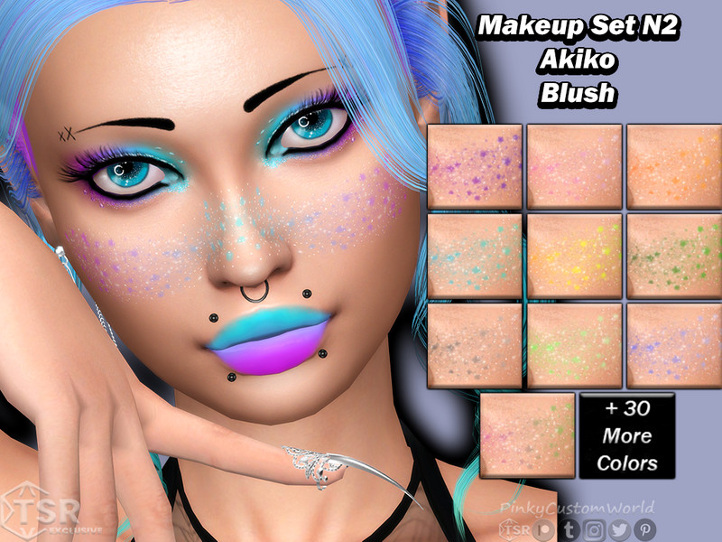 Sims 4 Makeup Set N2 - Akiko Blush by PinkyCustomWorld
