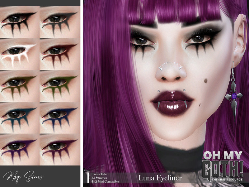 Sims 4 Oh My Goth - Luna Eyeliner by MSQSIMS