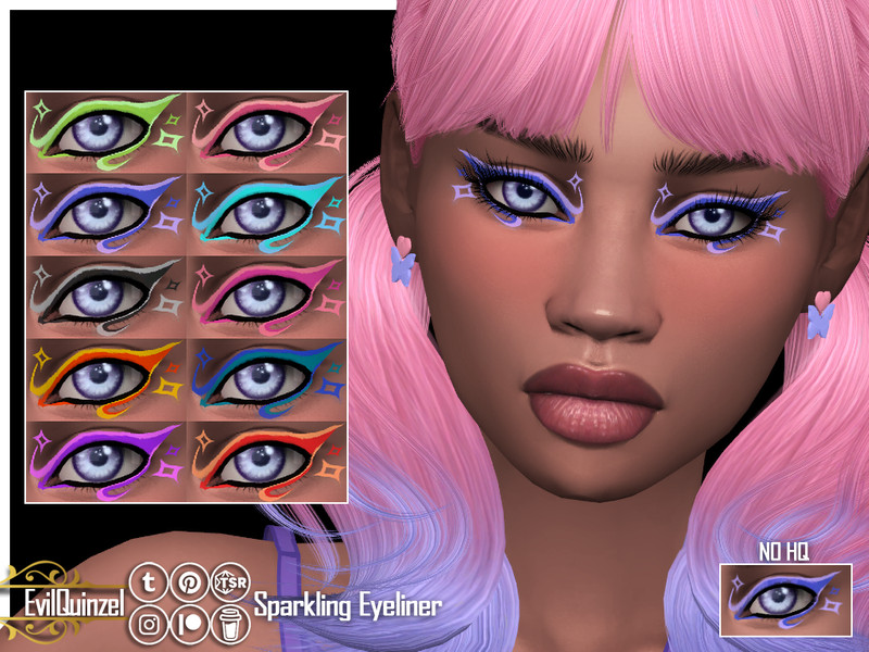 Sims 4 Sparkling Eyeliner by EvilQuinzel