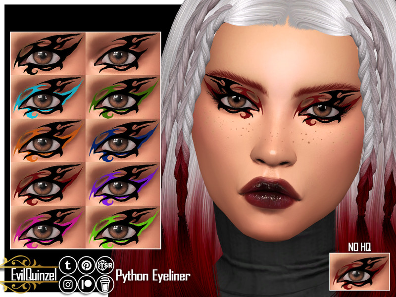 Sims 4 Python Eyeliner by EvilQuinzel
