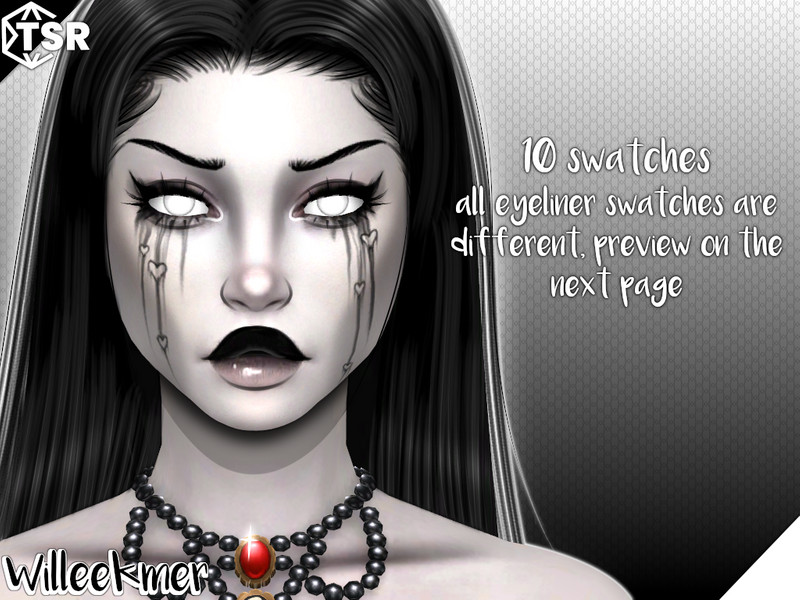 Sims 4 Heartbreak Eyeliner by Willeekmer