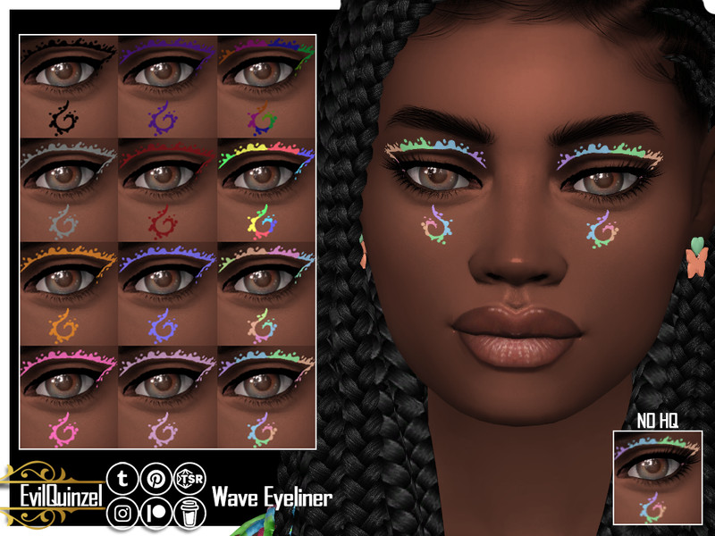 Sims 4 Wave Eyeliner by EvilQuinzel