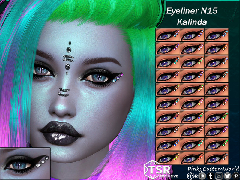 Sims 4 Eyeliner N15 - Kalinda by PinkyCustomWorld