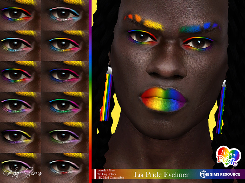 Sims 4 Lia Pride Eyeliner by MSQSIMS