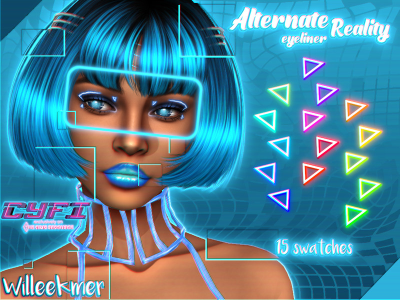 Sims 4 [CyFi] Alternate Reality Eyeliner by Willeekmer