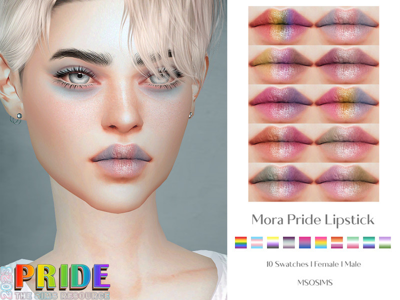 Sims 4 Mora Pride Lipstick by MSQSIMS
