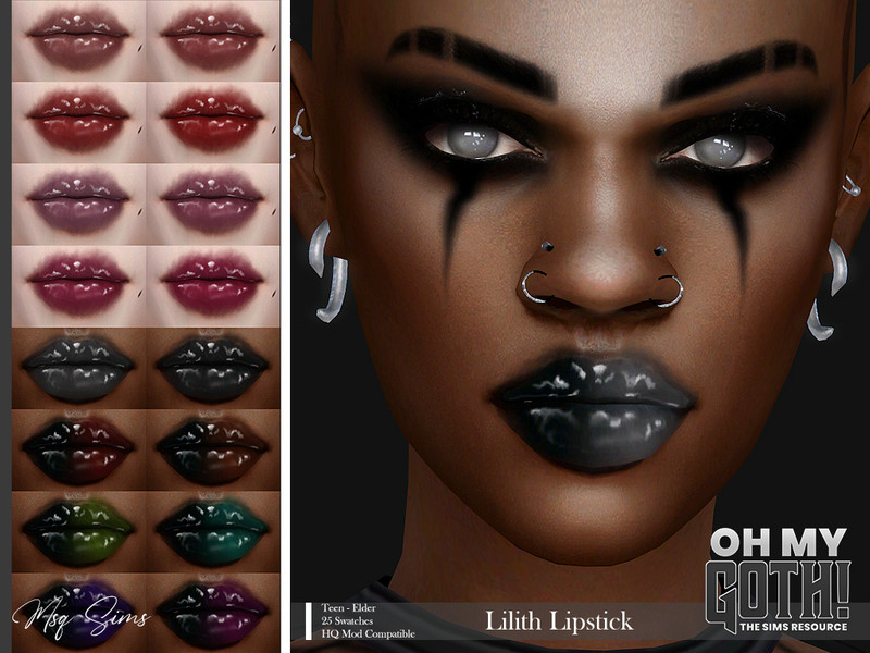 Sims 4 Oh My Goth - Lilith Lipstick by MSQSIMS