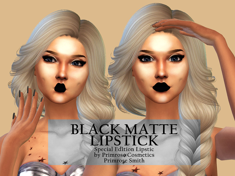 Sims 4 Black Matte Lipstick by PrimroseSmith