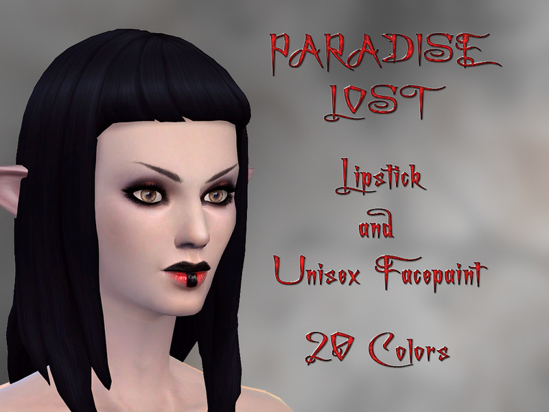 Sims 4 *Paradise Lost* Lipstick and Unisex Facepaint by notegain