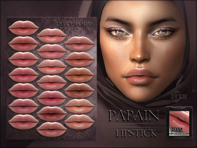 Sims 4 Papain Lipstick by RemusSirion